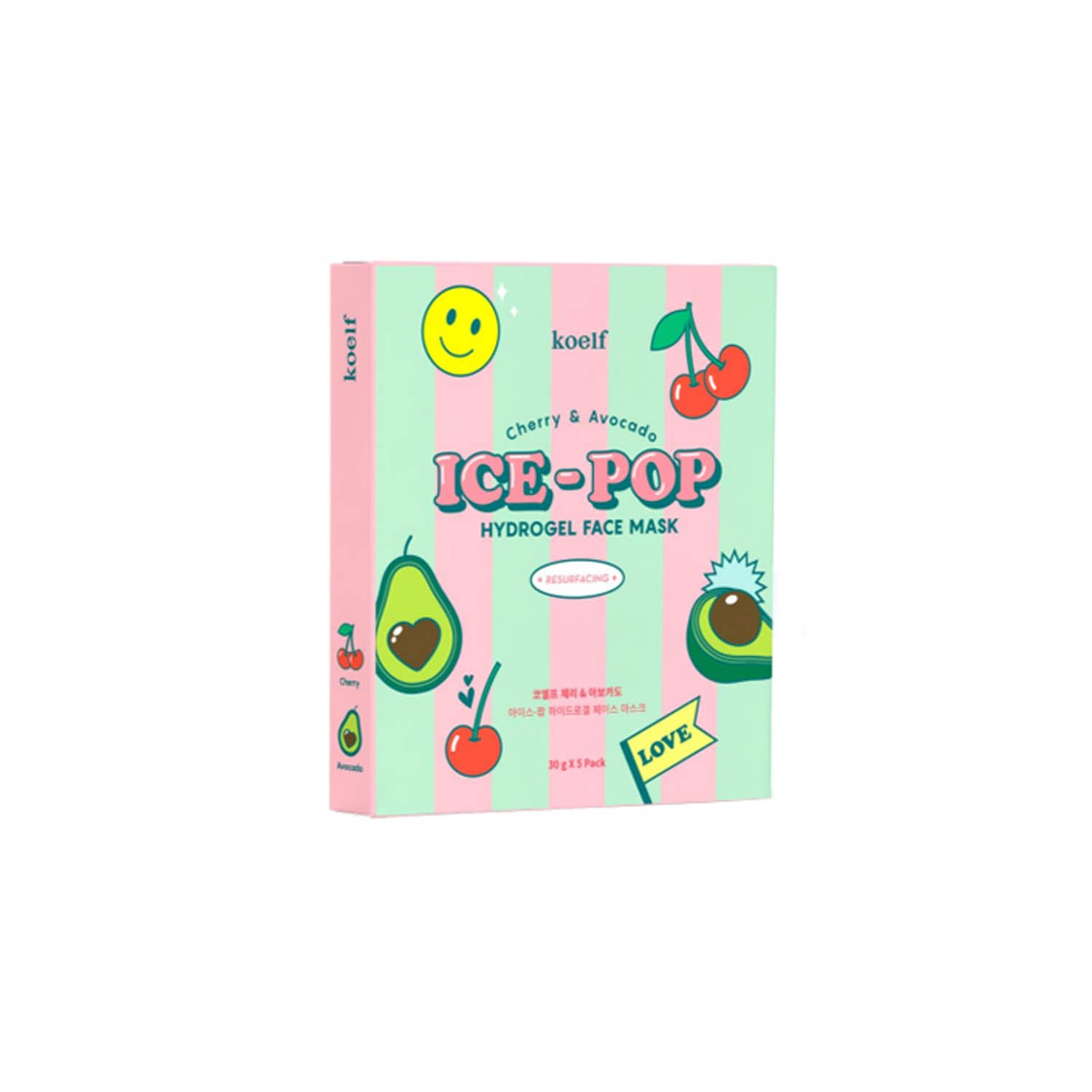 [KOELF] Cherry & Avocado ICE-POP Hydrogel Mask (5ea)